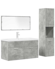 Ensemble de meubles de salle de bain 4 pcs gris béton | Mobilier & Déco