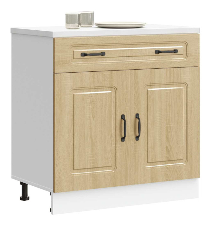 Armoire de cuisine Kalmar chêne sonoma bois d'ingénierie | Mobilier & Déco