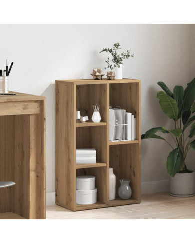 Bibliothèque chêne artisanal 50x25x80 cm bois d'ingénierie | Mobilier & Déco