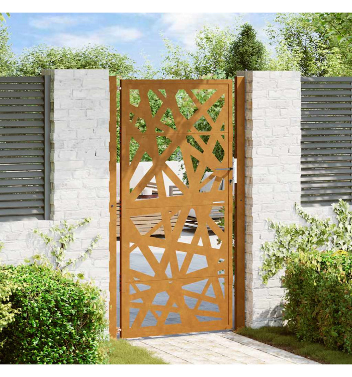 Porte de jardin acier résistant aux intempéries design lumière | Mobilier & Déco