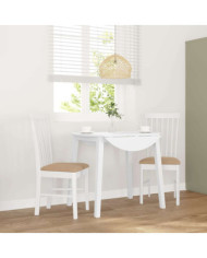 Chaises à manger coussins 2 pcs blanc bois massif caoutchouc | Mobilier & Déco