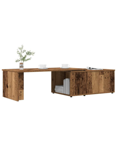 Table basse vieux bois 150x50x35 cm bois d'ingénierie | Mobilier & Déco