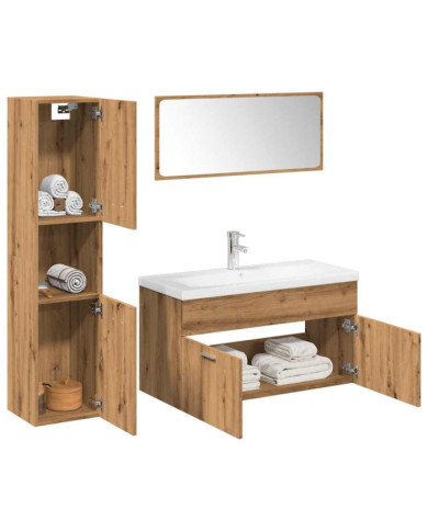 Ensemble de meubles salle de bain 5 pcs bois d'ingénierie | Mobilier & Déco