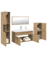 Ensemble de meubles salle de bain 5 pcs bois d'ingénierie | Mobilier & Déco