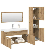 Ensemble de meubles salle de bain 4 pcs bois d'ingénierie | Mobilier & Déco