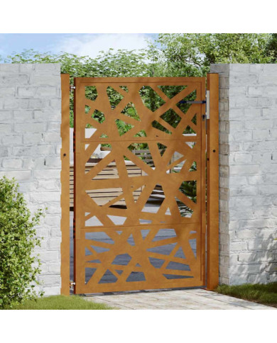 Porte de jardin acier résistant aux intempéries design lumière | Mobilier & Déco