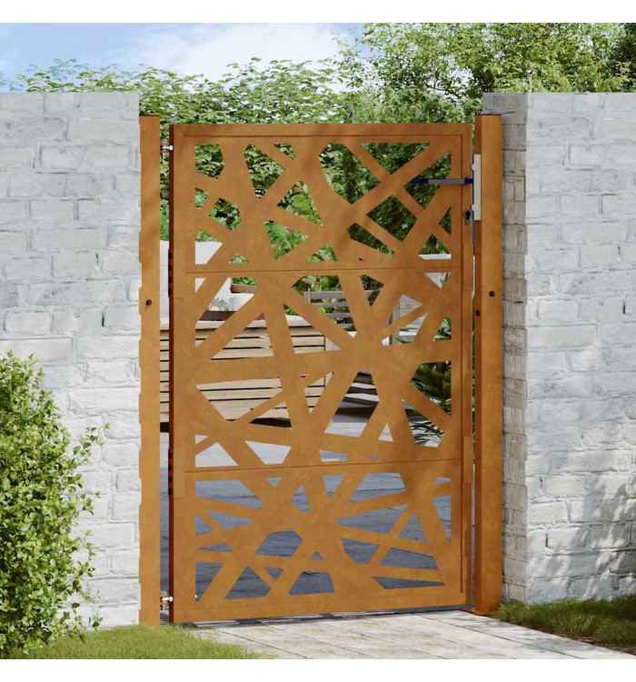 Porte de jardin acier résistant aux intempéries design lumière | Mobilier & Déco