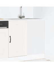 Armoire de cuisine Kalmar blanc bois d'ingénierie | Mobilier & Déco