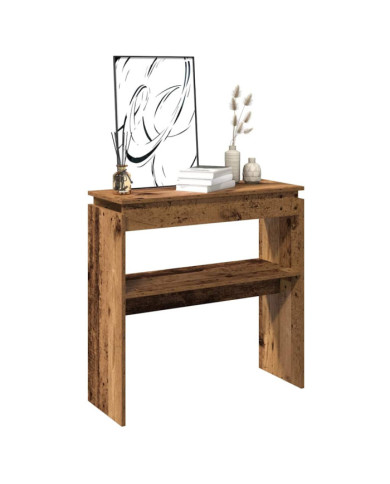 Table console vieux bois 80x30x102 cm bois d'ingénierie | Mobilier & Déco