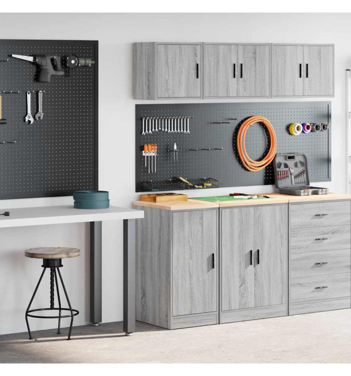 Armoires de garage 2 pcs sonoma gris bois d'ingénierie | Mobilier & Déco