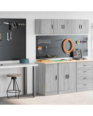 Armoires de garage 2 pcs sonoma gris bois d'ingénierie | Mobilier & Déco