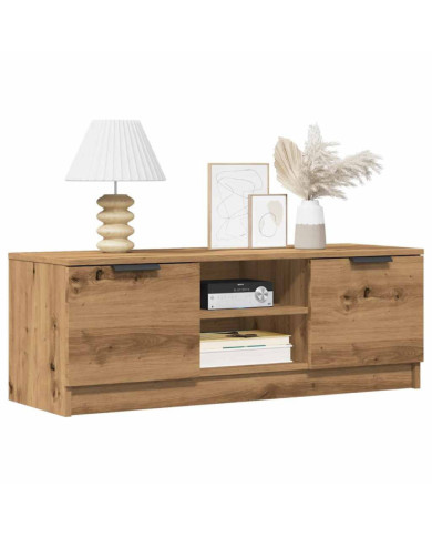 Meuble TV chêne artisanal 102x35x36,5 cm bois d'ingénierie | Mobilier & Déco