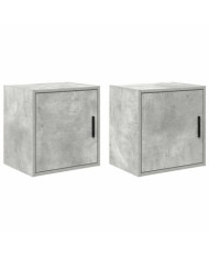 Armoires murales de garage 2 pcs gris béton bois d'ingénierie | Mobilier & Déco