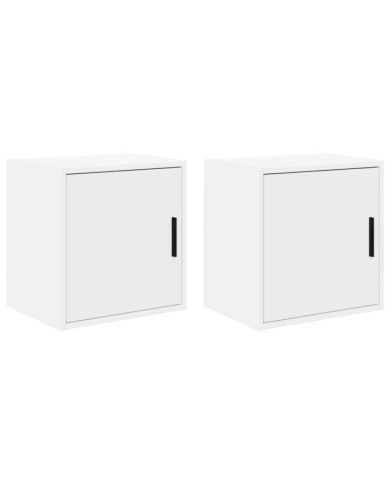 Armoires murales de garage 2 pcs blanc bois d'ingénierie | Mobilier & Déco