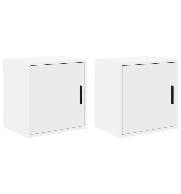 Armoires murales de garage 2 pcs blanc bois d'ingénierie | Mobilier & Déco