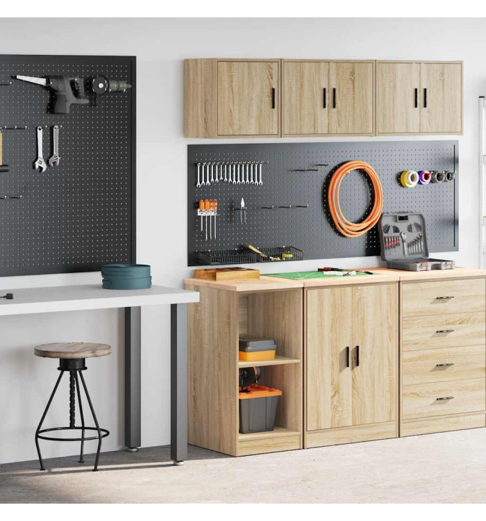 Armoires de garage 2 pcs chêne sonoma bois d'ingénierie | Mobilier & Déco