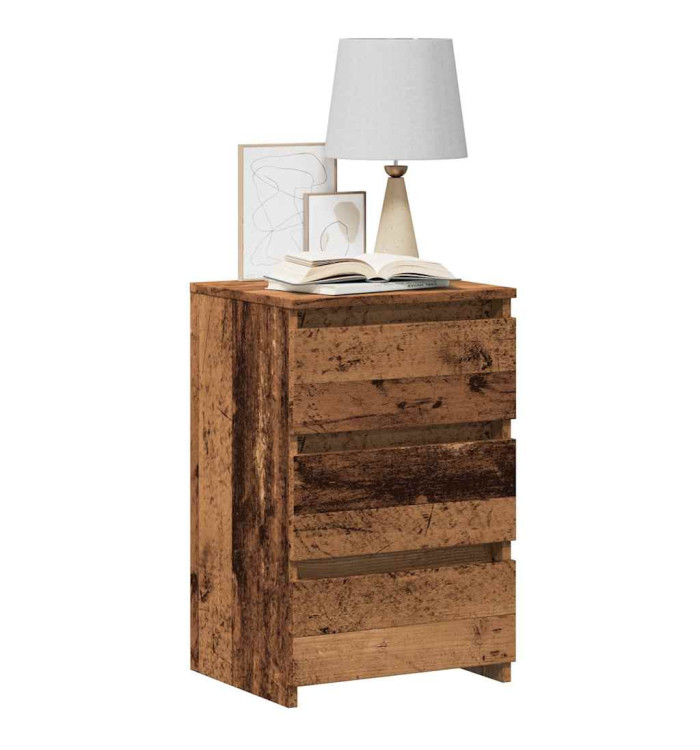 Table de chevet vieux bois 40x35x62,5 cm bois d'ingénierie | Mobilier & Déco