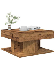Table basse vieux bois 55x55x30 cm bois d'ingénierie | Mobilier & Déco