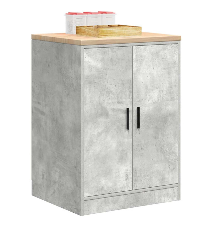 Armoire de rangement de garage gris béton 60x51x85 cm bois pin | Mobilier & Déco