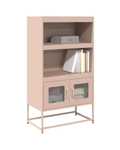 Buffet haut rose 68x39x123 cm acier | Mobilier & Déco