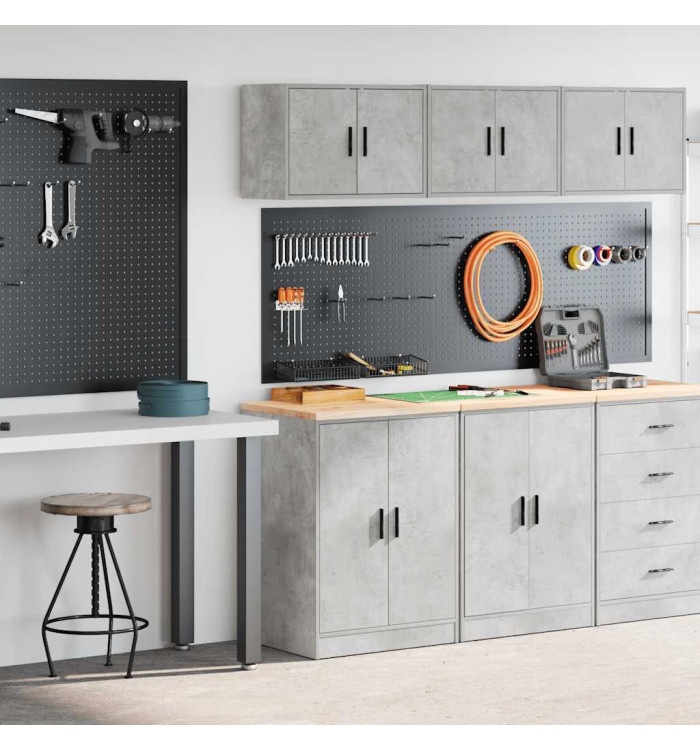 Armoires de garage 2 pcs gris béton bois d'ingénierie | Mobilier & Déco