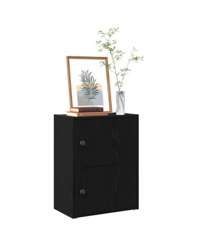Bibliothèque chêne noir 40x24x52 cm bois d'ingénierie | Mobilier & Déco
