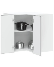 Armoire d'angle murale de cuisine Lucca noir bois d'ingénierie | Mobilier & Déco