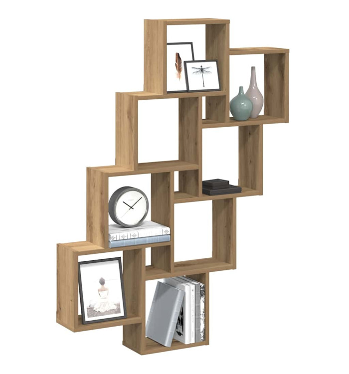Étagère murale en forme de cube chêne artisanal 90x15x119,5 cm | Mobilier & Déco