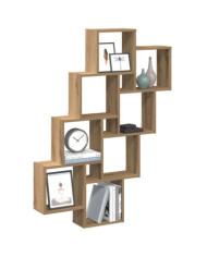Étagère murale en forme de cube chêne artisanal 90x15x119,5 cm | Mobilier & Déco
