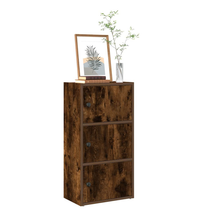 Bibliothèque chêne fumé 40x24x77 cm bois d'ingénierie | Mobilier & Déco