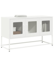 Meuble TV blanc 100,5x39x60,5 cm acier laminé à froid | Mobilier & Déco