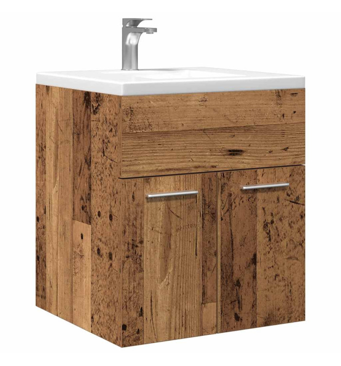 Meuble lavabo de salle de bain vieux bois bois d'ingénierie | Mobilier & Déco