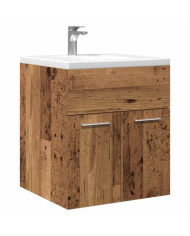 Meuble lavabo de salle de bain vieux bois bois d'ingénierie | Mobilier & Déco