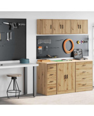 Armoires garage 2 pcs chêne artisanal bois d'ingénierie | Mobilier & Déco