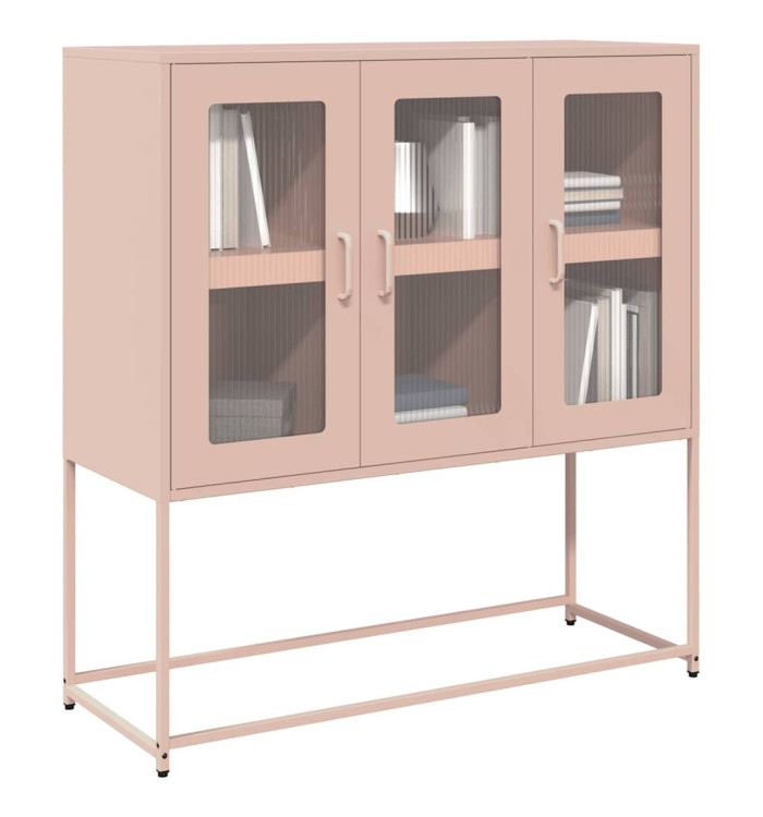 Buffet rose 100,5x39x107 cm acier laminé à froid | Mobilier & Déco