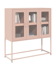 Buffet rose 100,5x39x107 cm acier laminé à froid | Mobilier & Déco