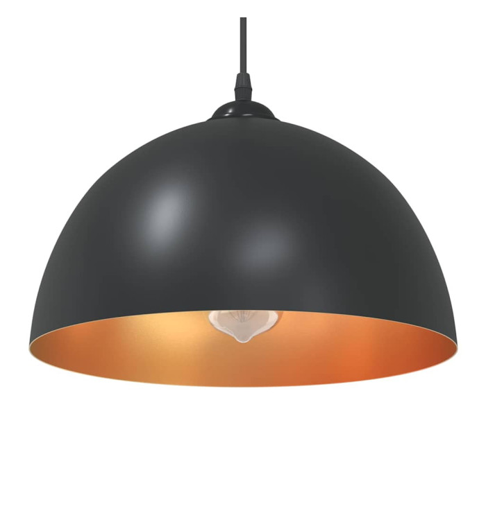Lampes suspendues 2 pcs hauteur réglable E27 noir Ø 30 cm métal | Mobilier & Déco