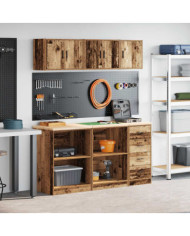 Armoires de garage 6 pcs vieux bois bois d'ingénierie | Mobilier & Déco