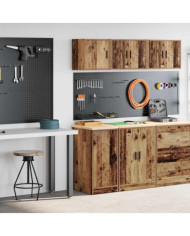 Armoires de garage 2 pcs vieux bois bois d'ingénierie | Mobilier & Déco