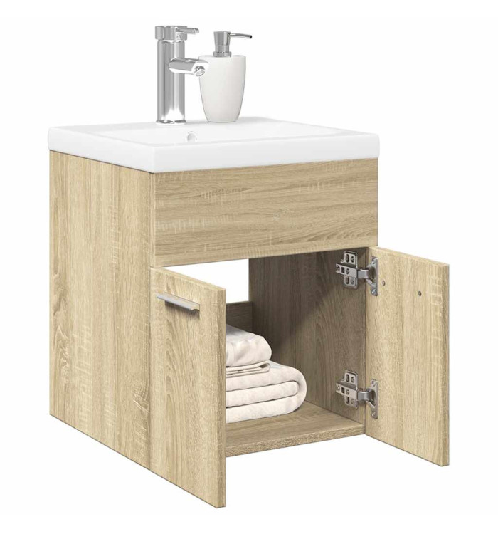 Ensemble de meubles de salle de bain 2 pcs chêne sonoma | Mobilier & Déco