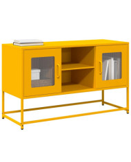 Meuble TV jaune moutarde 100,5x39x60,5 cm acier | Mobilier & Déco