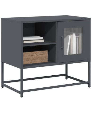 Meuble TV anthracite 68x39x60,5 cm acier | Mobilier & Déco