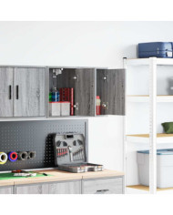 Armoires murales de garage 2 pcs sonoma gris bois d'ingénierie | Mobilier & Déco