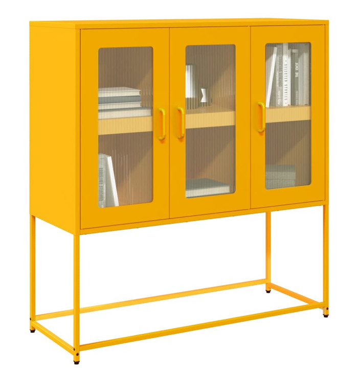 Buffet jaune moutarde 100,5x39x107 cm acier laminé à froid | Mobilier & Déco