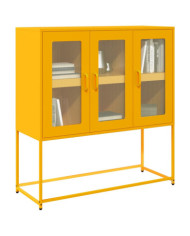 Buffet jaune moutarde 100,5x39x107 cm acier laminé à froid | Mobilier & Déco