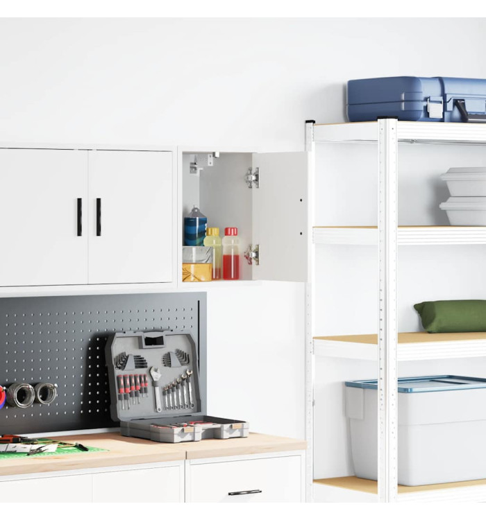 Armoire murale de garage blanc bois d'ingénierie | Mobilier & Déco