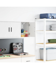 Armoire murale de garage blanc bois d'ingénierie | Mobilier & Déco