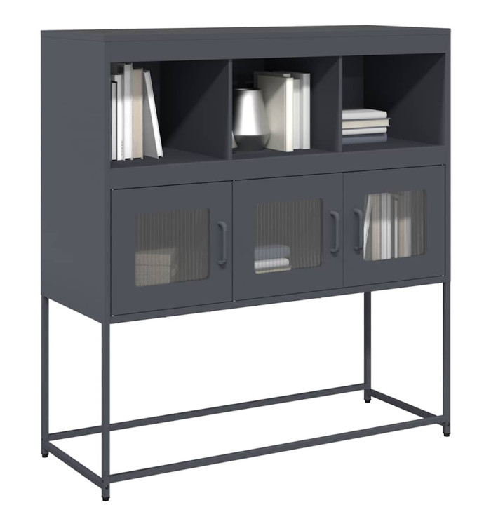 Buffet anthracite 100,5x39x107 cm acier laminé à froid | Mobilier & Déco