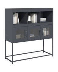 Buffet anthracite 100,5x39x107 cm acier laminé à froid | Mobilier & Déco