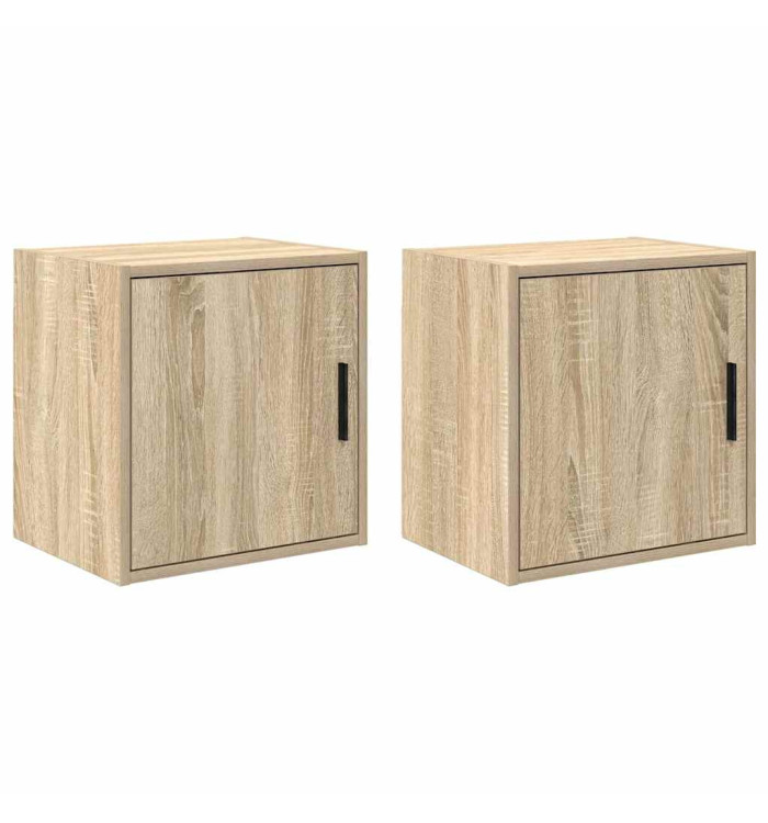 Armoires murales de garage 2 pcs chêne sonoma bois d'ingénierie | Mobilier & Déco